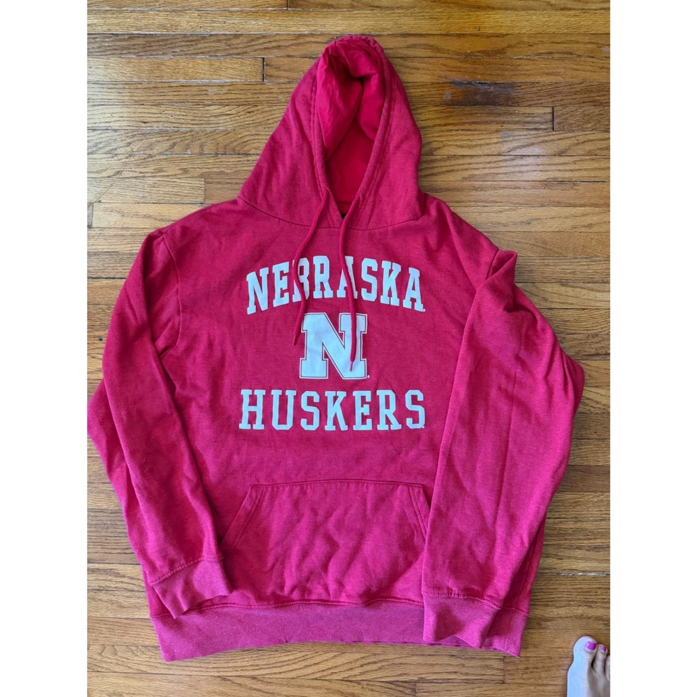 Colosseum Nebraska Huskers W XL Red Pullover Hoodie NCAA Football Sweatshirt